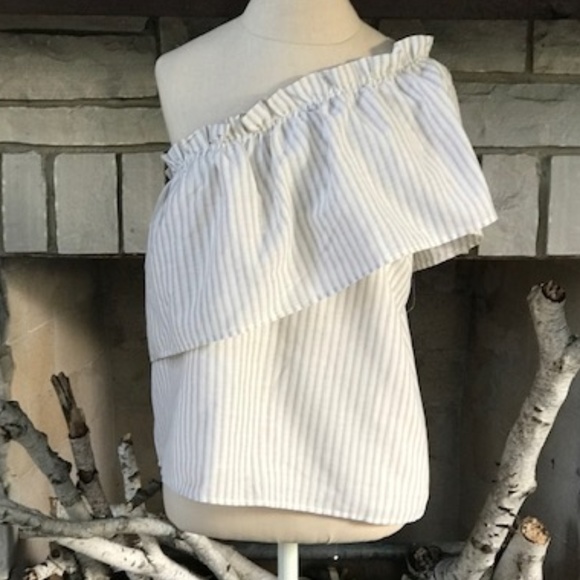 Lucca Juliana One Shoulder Beachcomber Cotton Top Medium NWT - Picture 3 of 6